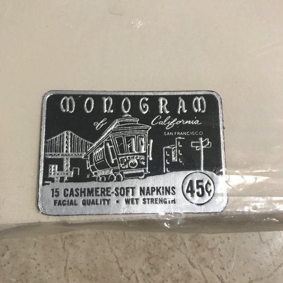 Vintage Western Paper Napkins X15 Monogram of California - Picture 2 of 4